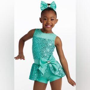 Weissman Dance tutu ballet tap dress blue aqua Stars 13027 Child SC-Small child